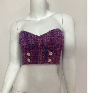 'Assignment Marseille' Pink Crystal Embellished Bustier Top